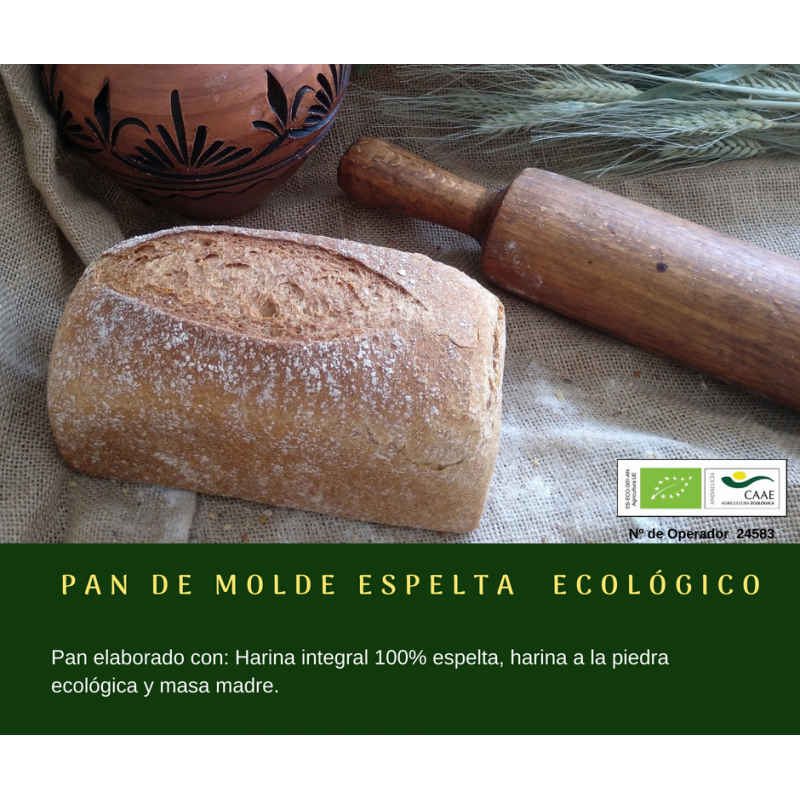 Pan de Espelta 100% artesanal, masa madre 100% (Medio Kg )